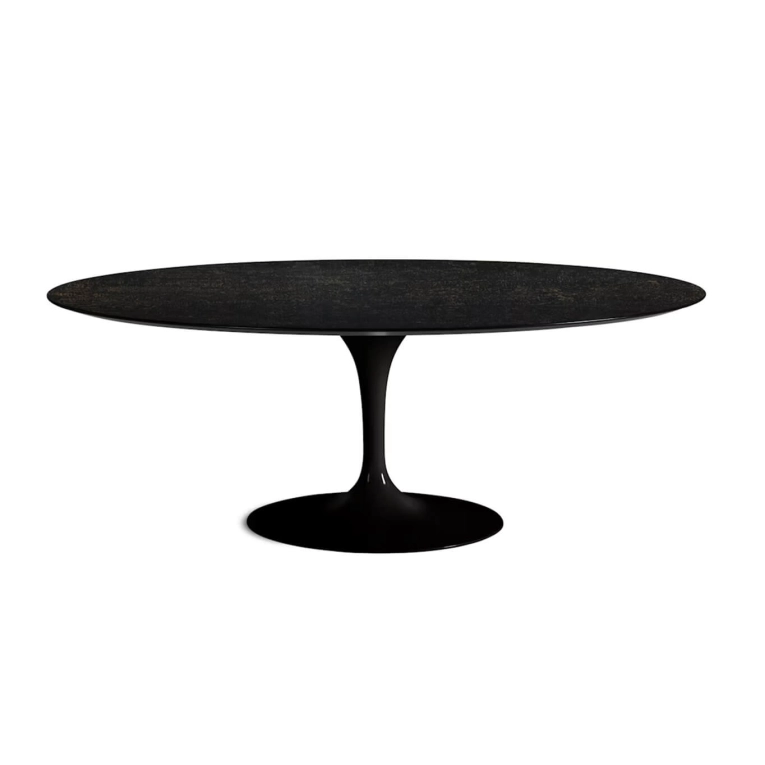 Table SAARINEN Ovale plateau Topo Noir KNOLL