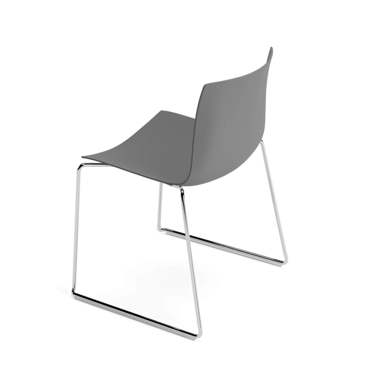 Chaise CATIFA RE 46 Piétement luge Anthracite ARPER