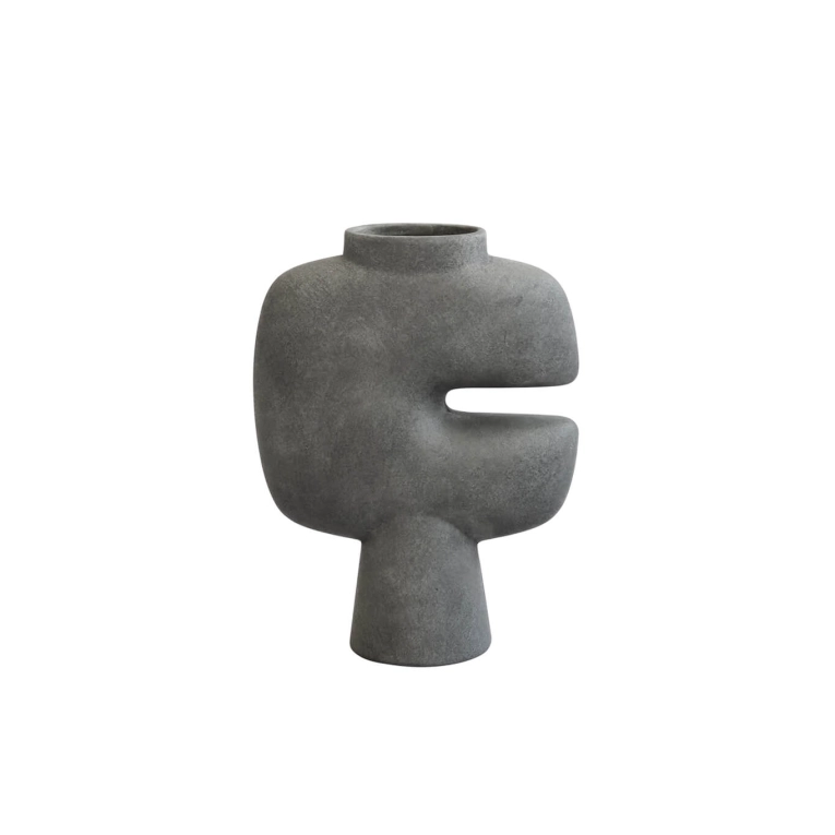 Vase TRIBAL medio Dark grey 101 COPENHAGEN