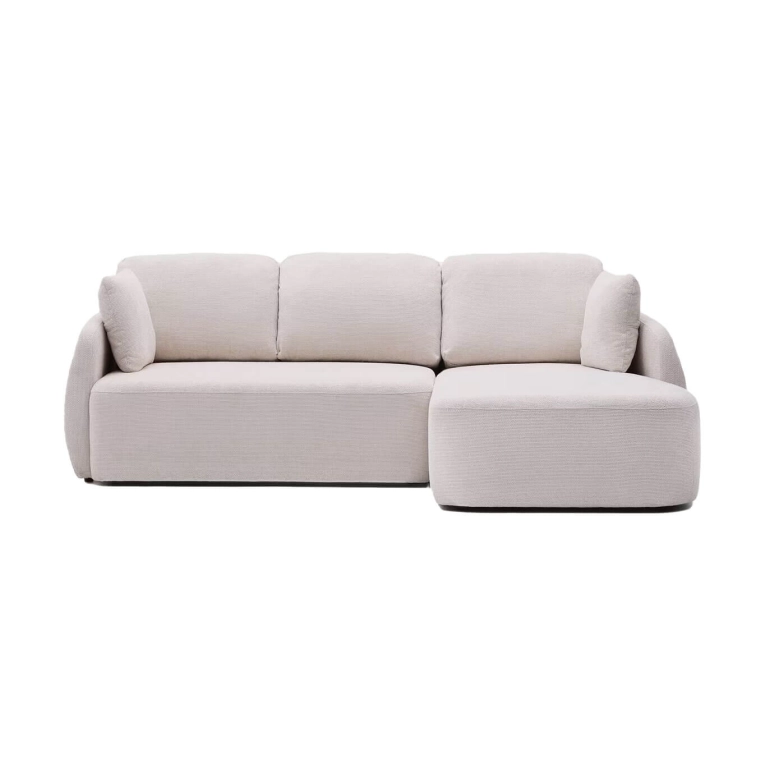 LAIRA 3 places avec méridienne droite Chenille Ecrue KAVE HOME