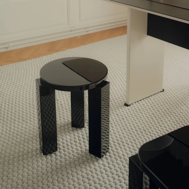 Stool ATLAS Ø 36 lacquered Espresso NEW WORKS