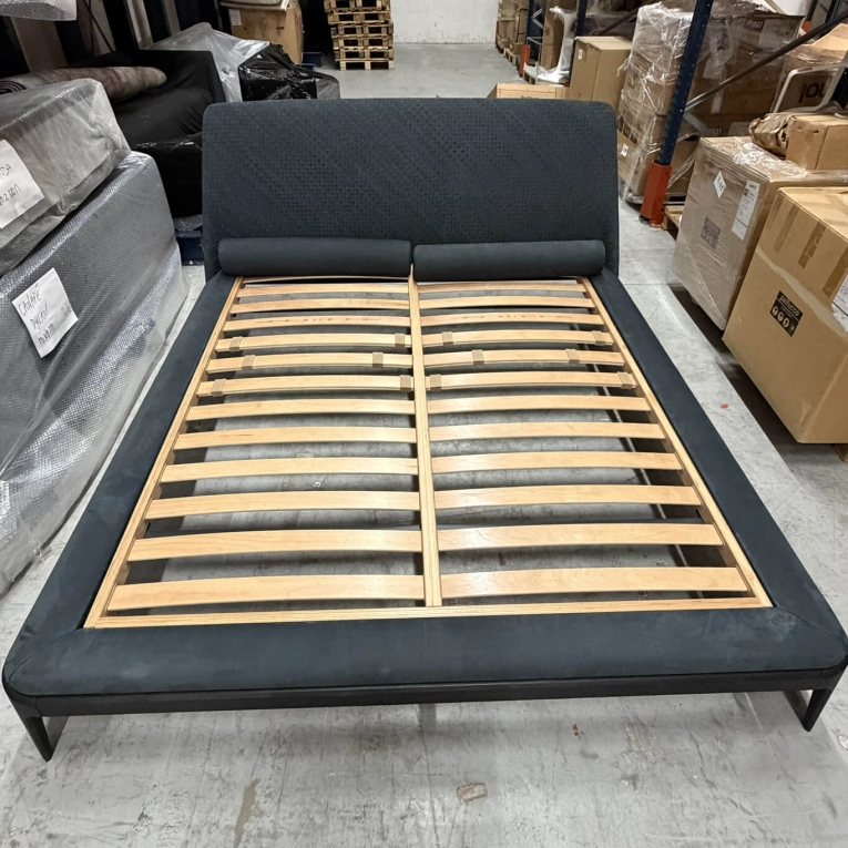 Lit Occasion KELLY Nubuck/Cuir tressé POLIFORM