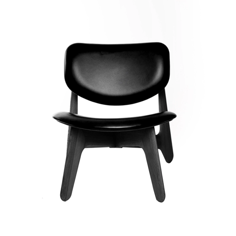Fauteuil SLAB LOUNGE Cuir noir TOM DIXON