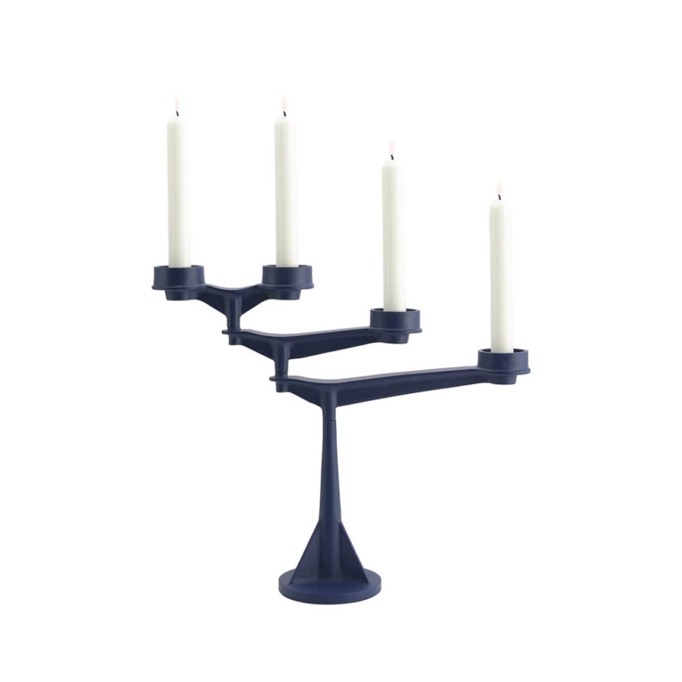 Candle Holder, Candlestick and Candle MINI SPIN Candelabra Blue TOM DIXON