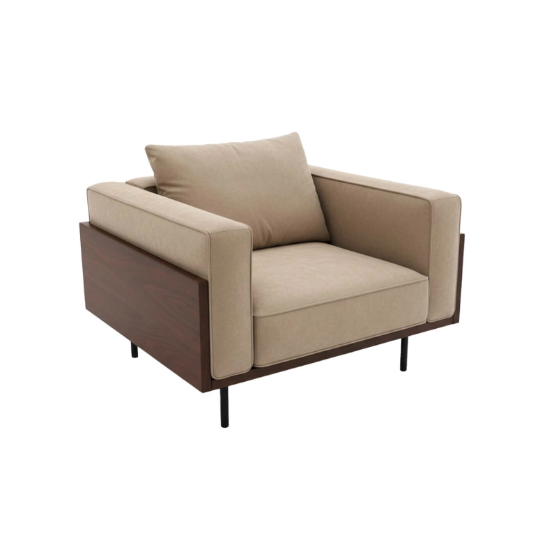 Fauteuil BRASILIA Nabuck Beige MINOTTI