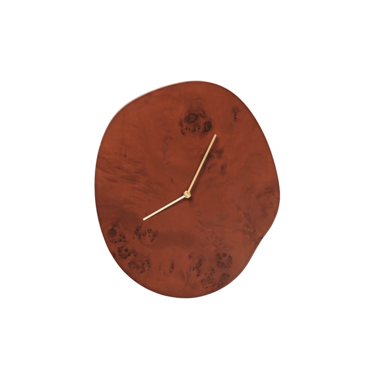 Clock MELT Dark Stained Burl FERM LIVING