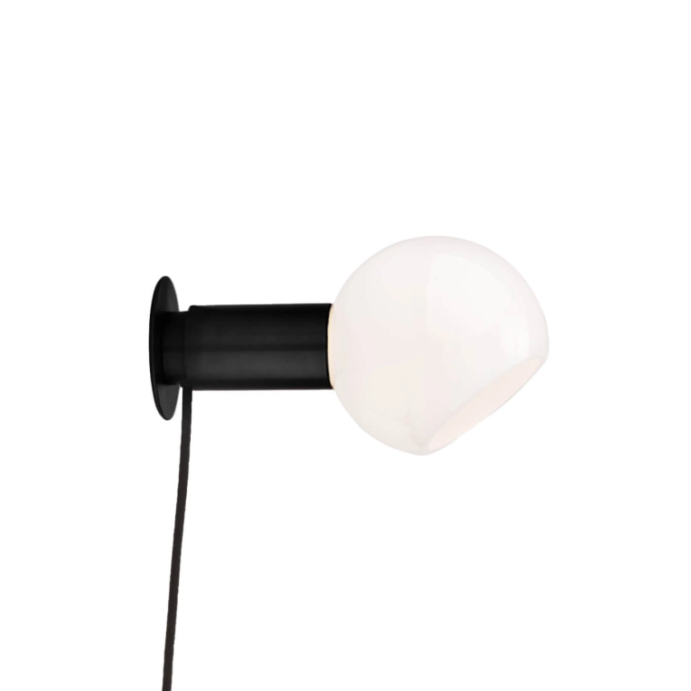 Applique DONYA avec prise Acier inoxydable Noir ANOUR