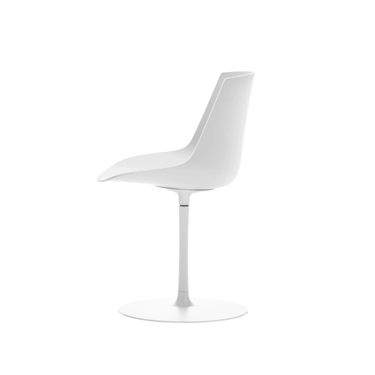 Chaise FLOW Pied Central Blanc MDF