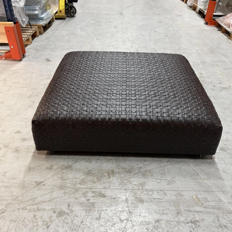 Pouf BANGKOK cuir tressé Marron FLEXFORM