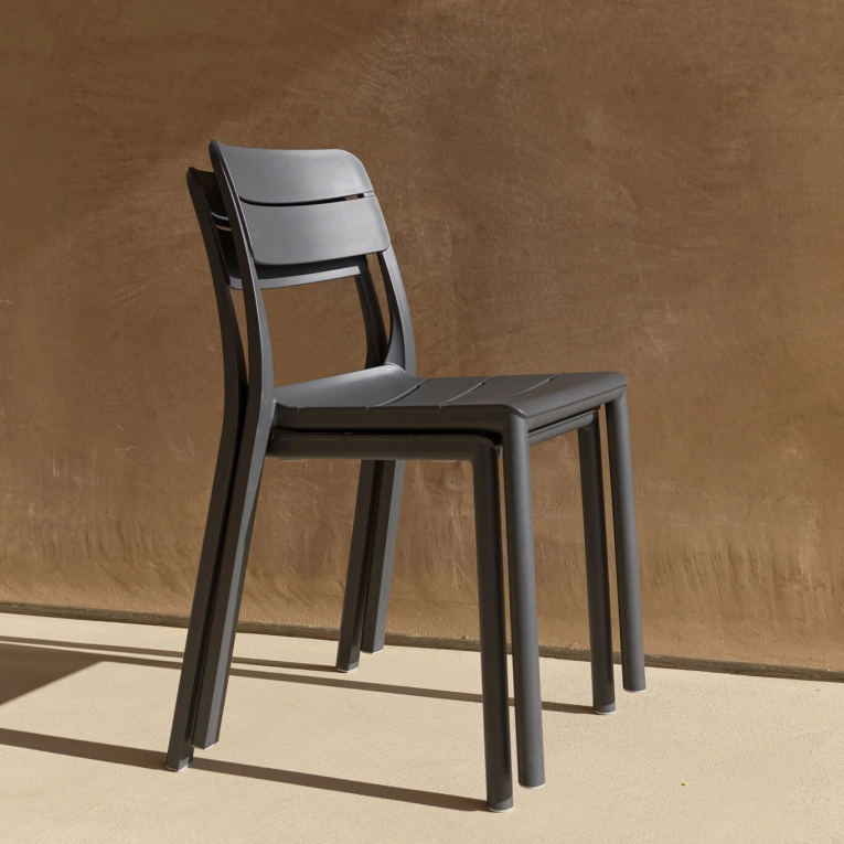 Outdoor Chair and Small Lounge Chair CASSIA BISTROT Anthracite NARDI