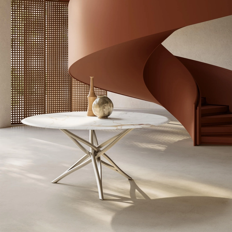 Table SK TABLE Ø 140 Marbre Calacatta MDF