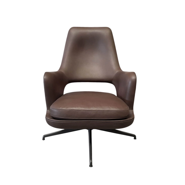 ELISEO piètement 4 branches Cuir Marron FLEXFORM