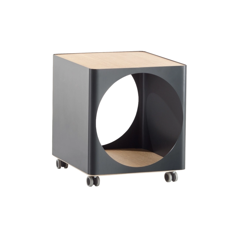 Side Table RING with casters Anthracite Grey B-LINE