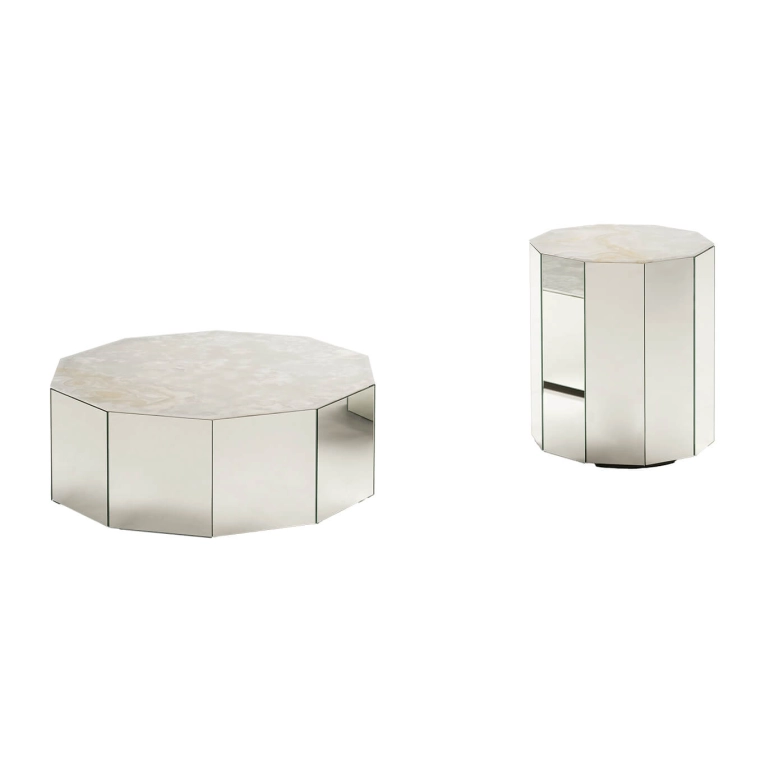 Side Table COLONNA Ø 40 Onyx marble TACCHINI