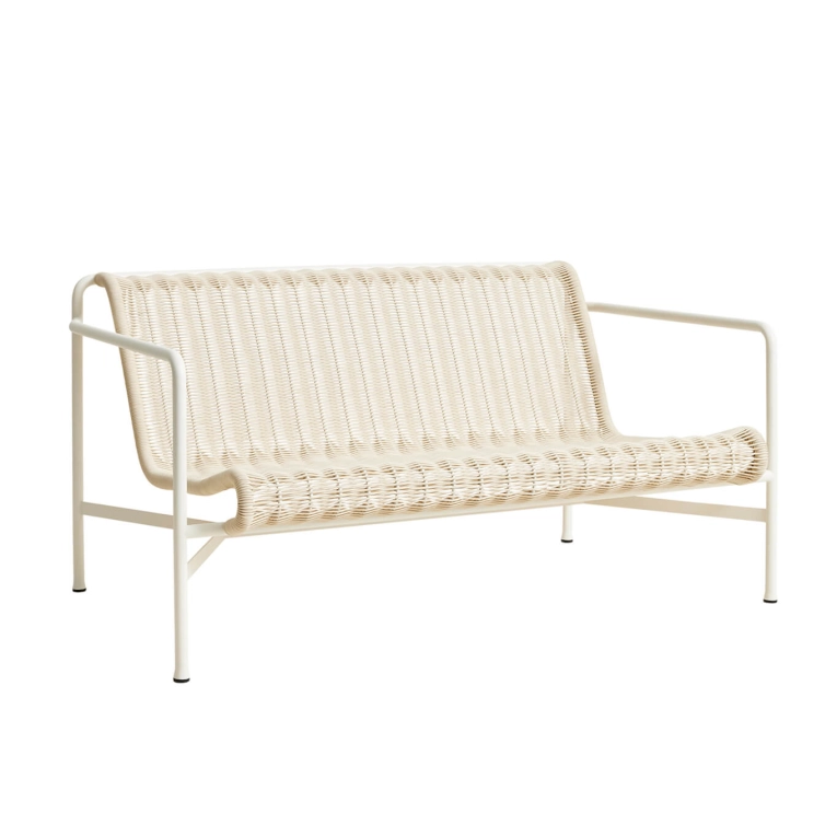 Canapé extérieur Banc PALISSADE CORD Lounge Blanc Crème HAY