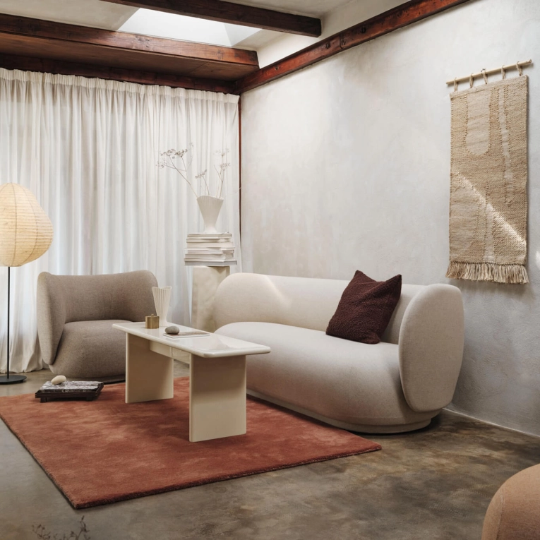 Tapis STILLE 140 x 200 Rouge Brun FERM LIVING