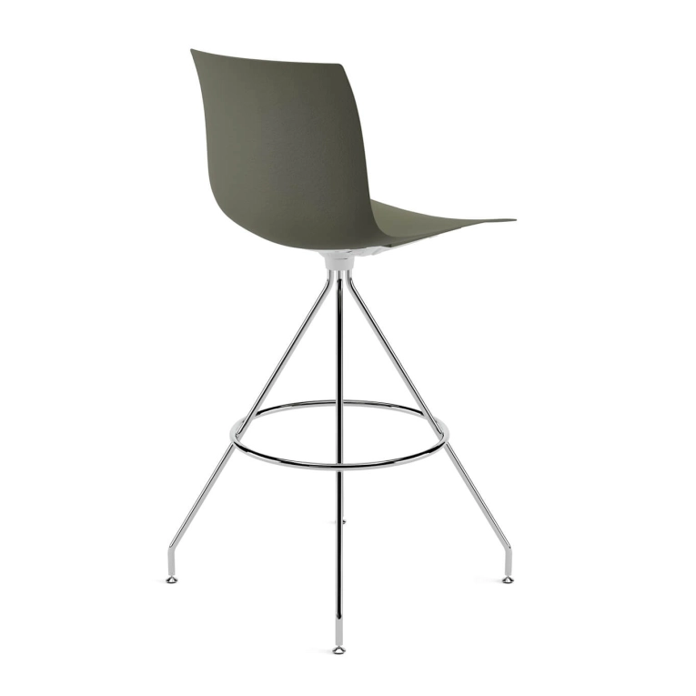 Tabouret haut CATIFA RE 46 pied central H 75 Vert de lande ARPER