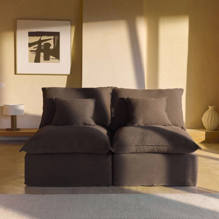 ANARELA modulable 2 places Lin Taupe KAVE HOME