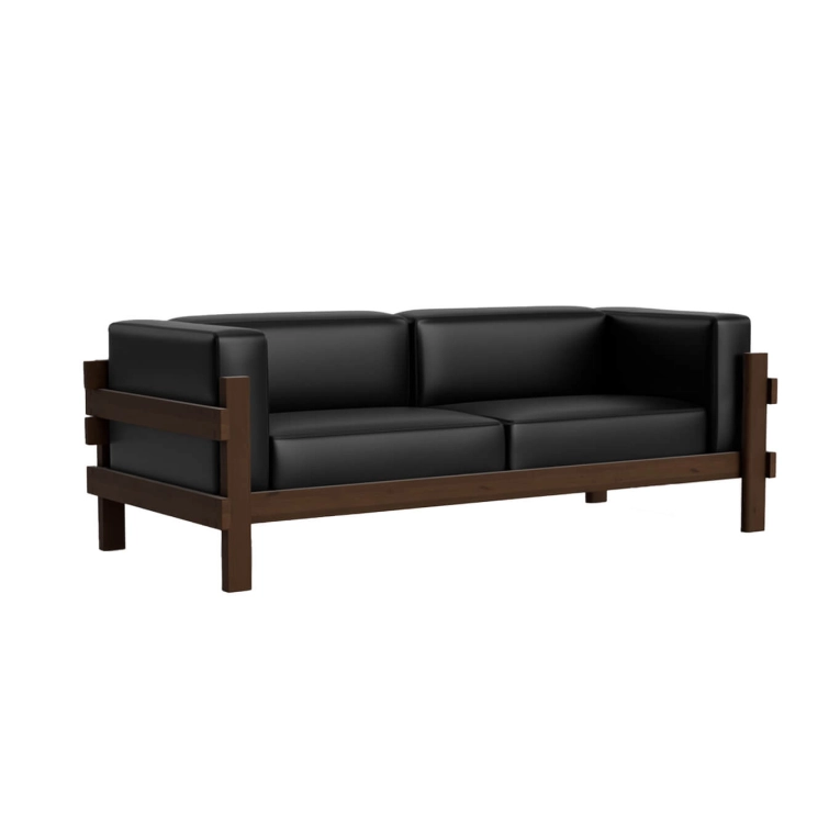 Canapé KUBE Pin Brun Foncé Ultra Cuir Noir NORMANN COPENHAGEN