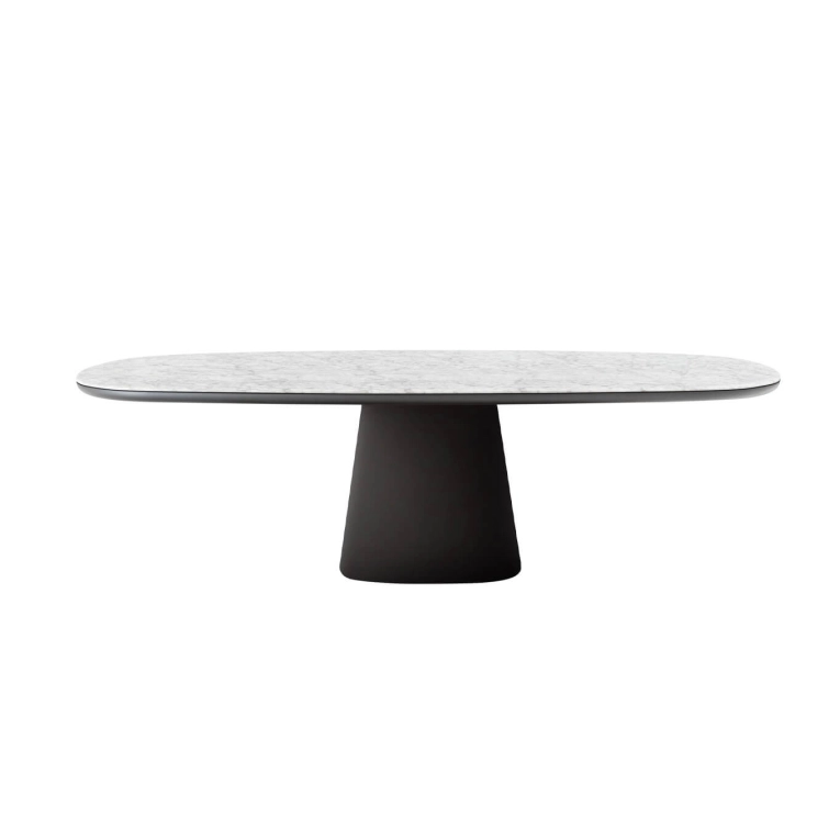 ALLURE O' rectangulaire L 200 Marbre blanc Carrara base noire B&B ITALIA