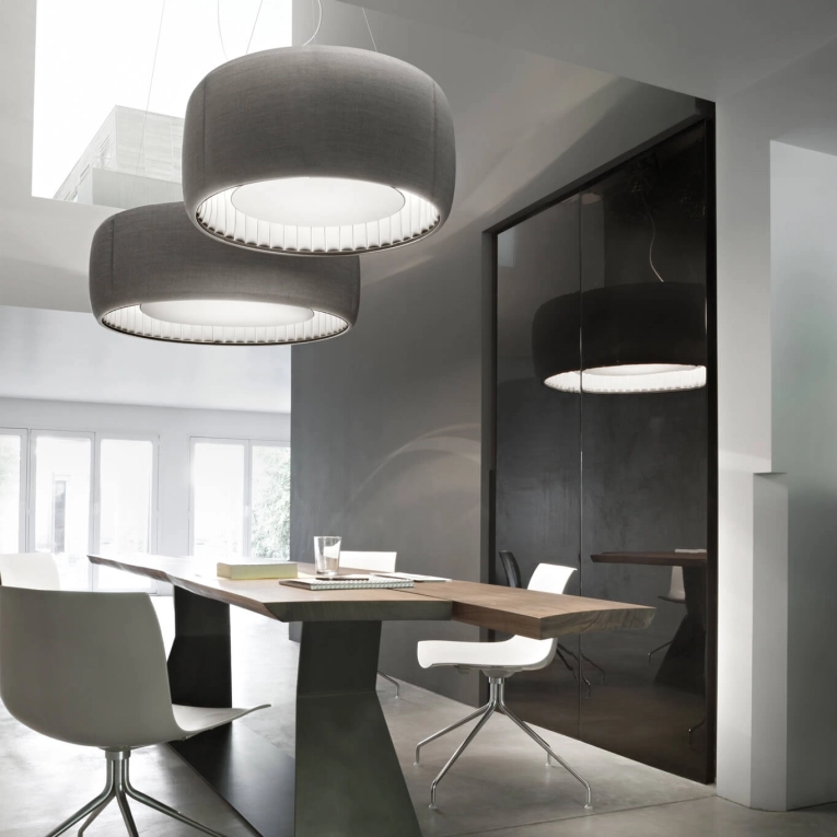 Suspension SILENZIO Ø 90 Gris clair LUCEPLAN