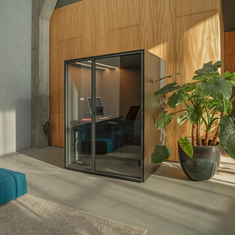 Cabine acoustique BA WORK  Fond plein Noir BERLIN ACOUSTICS
