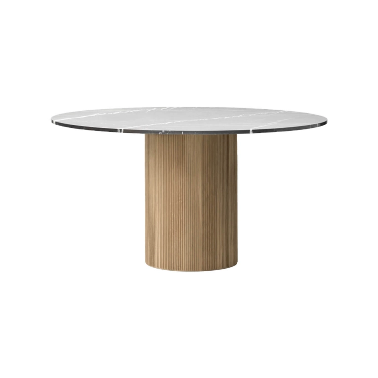 CABIN ROUND Chêne clair et Marbre Pietra gris VIPP