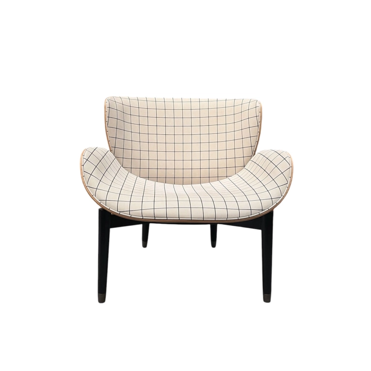 Fauteuil JORGEN Cuir piètement bois BAXTER MADE IN ITALY