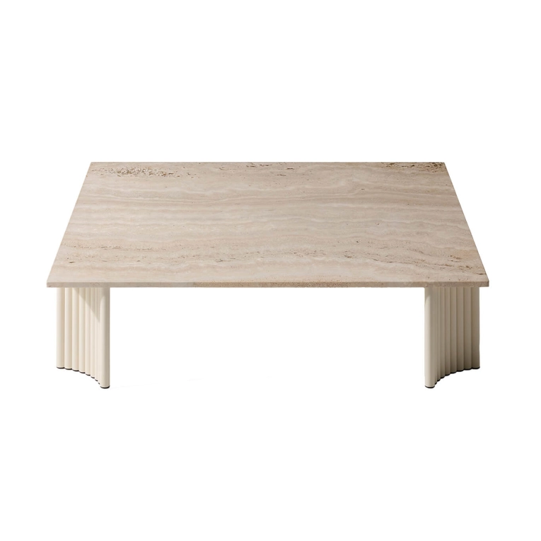 Outdoor Coffee Table VIDALENTA 120x120 Travertin/ Panna White CASSINA