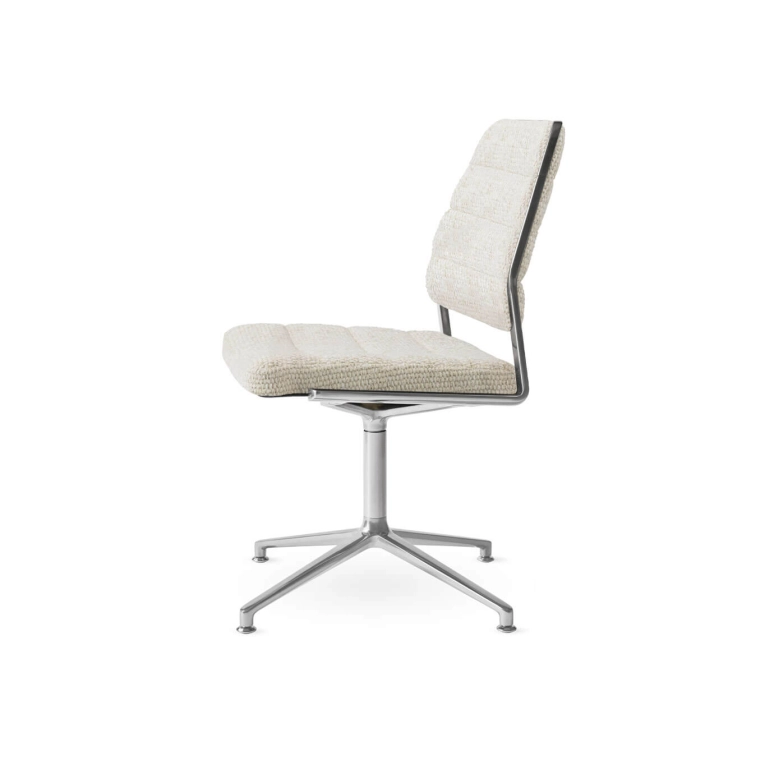 SWIVEL CHAIR 454 à patins tissu Wavy / Aluminium poli VIPP