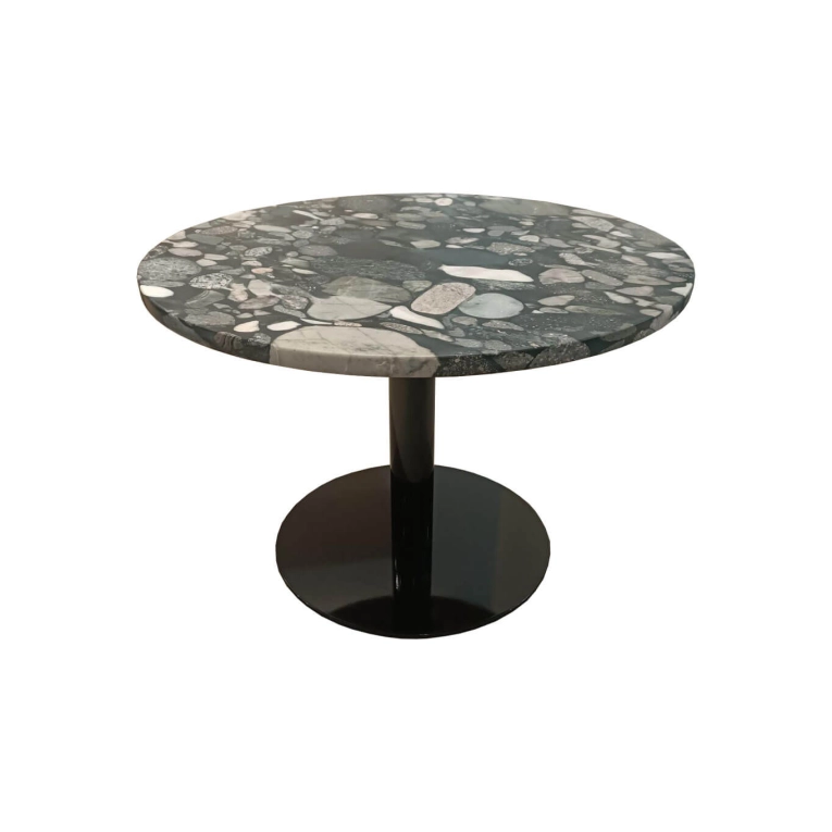 FLASH Ronde Ø 60 Plateau Stone / Acier Noir TOM DIXON