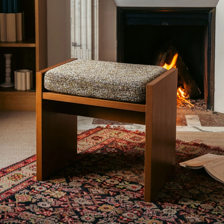 Tabouret CHIESA Tweed Marron et Vert THE SOCIALITE FAMILY