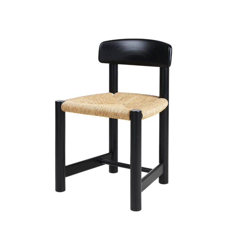 Chaise DAUMILLER Pin noir assise tressée GUBI