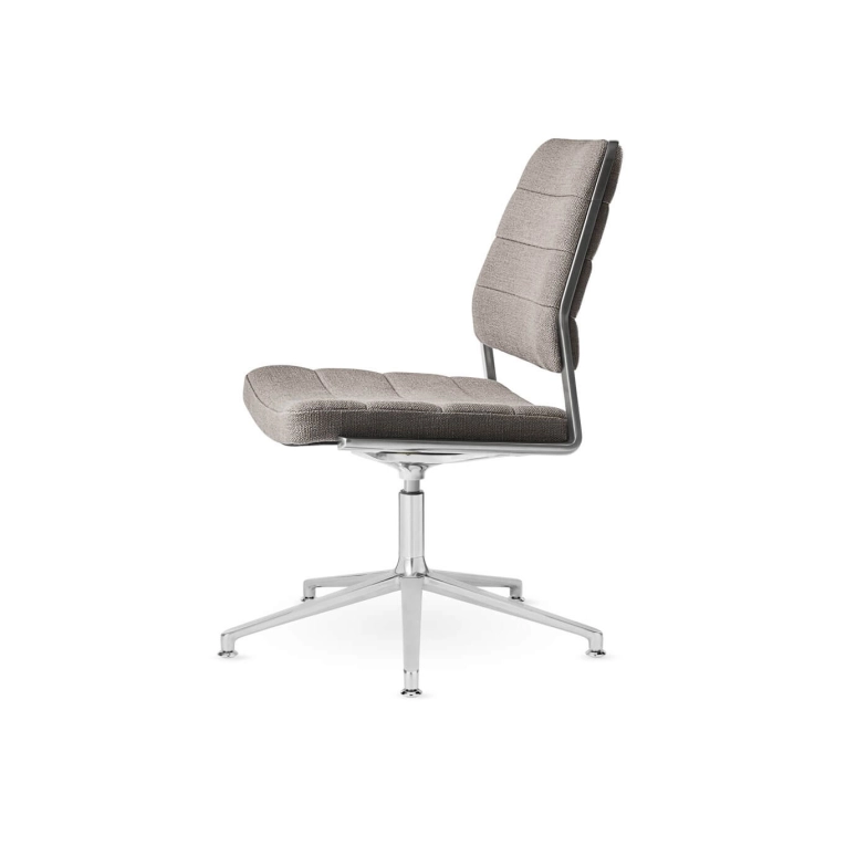 SWIVEL CHAIR 454+ à patins tissu Tenzo / Aluminium poli VIPP
