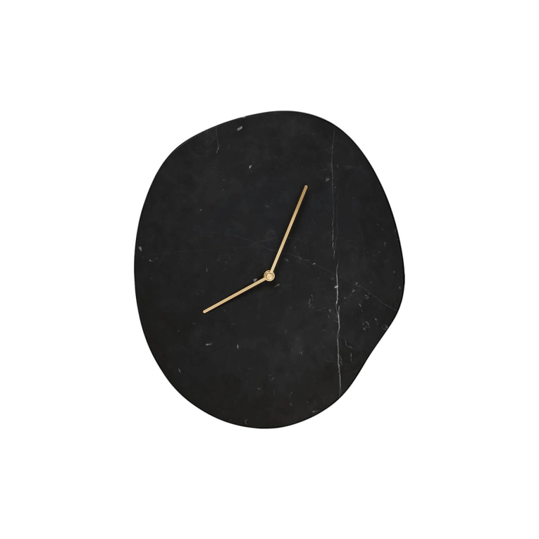 Clock MELT Black Marble FERM LIVING