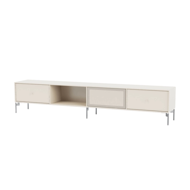 Meuble TV OCTAVE VII pieds chrome Avoine MONTANA