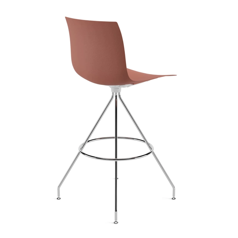 Tabouret haut CATIFA RE 46 pied central H 75 Rouille ARPER