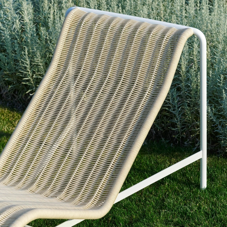 Bain de soleil, chaise longue et hamac Chaise Longue PALISSADE CORD Blanc Crème HAY