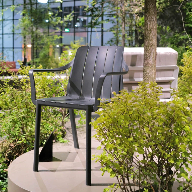 Outdoor Chair and Small Lounge Chair TIBERINA with armrests Anthracite NARDI