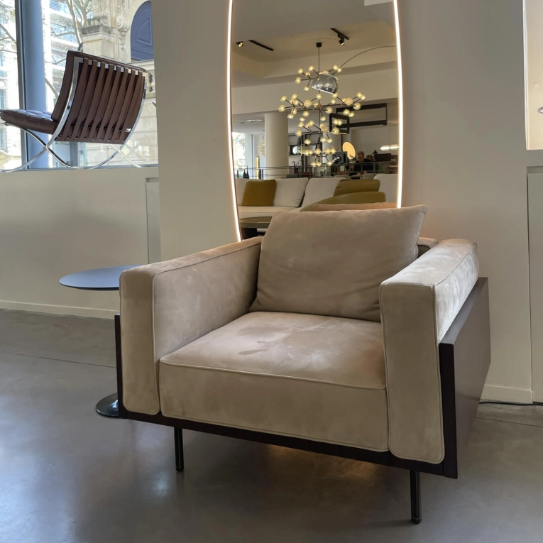Fauteuil BRASILIA Nabuck Beige MINOTTI