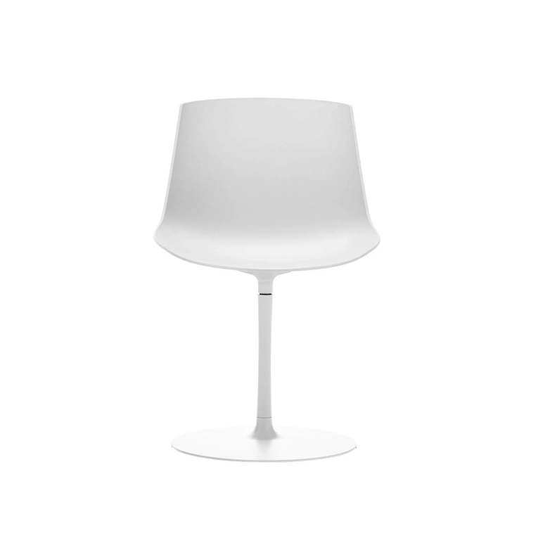 Chaise FLOW Pied Central Blanc MDF