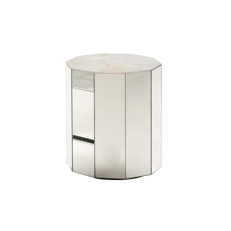 Side Table COLONNA Ø 40 Onyx marble TACCHINI