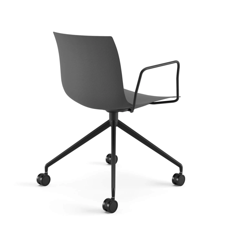 Fauteuil de bureau CATIFA RE 46 4 branches à roulettes Anthracite ARPER