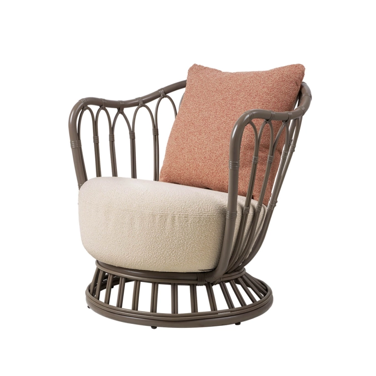 Fauteuil extérieur GRACE OUTDOOR Gris champignon/ Lorkey 44 GUBI