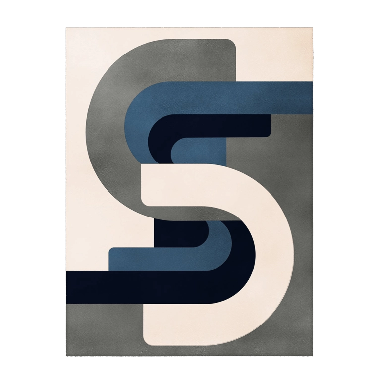 Tapis ROMA Bleu et beige THE SOCIALITE FAMILY