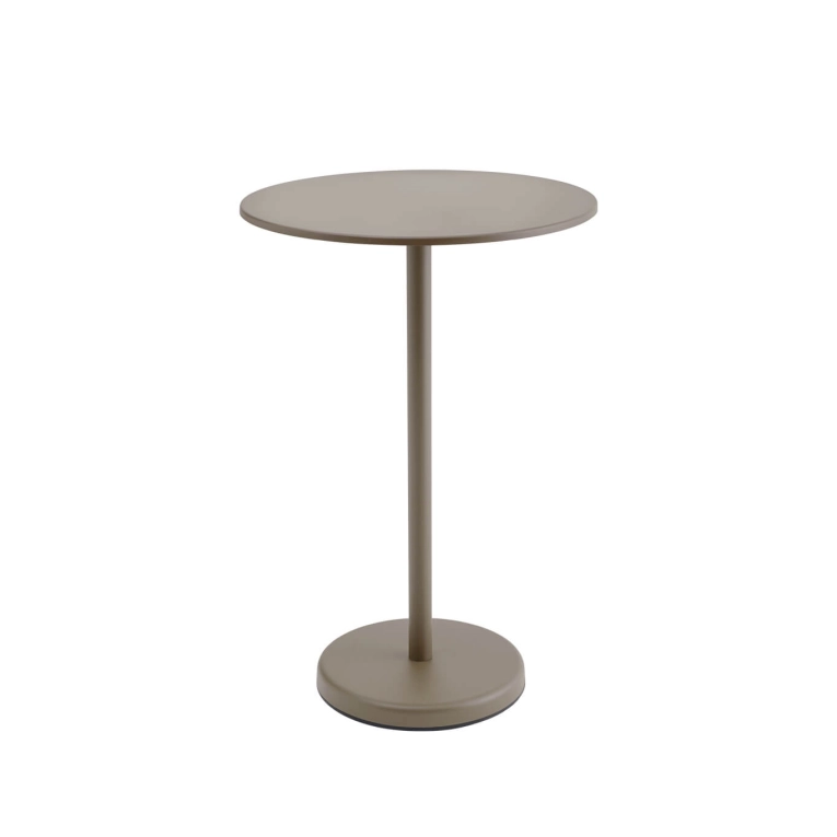 Outdoor Table LINEAR STEEL CAFÉ Ø 70 x H 95 Taupe MUUTO