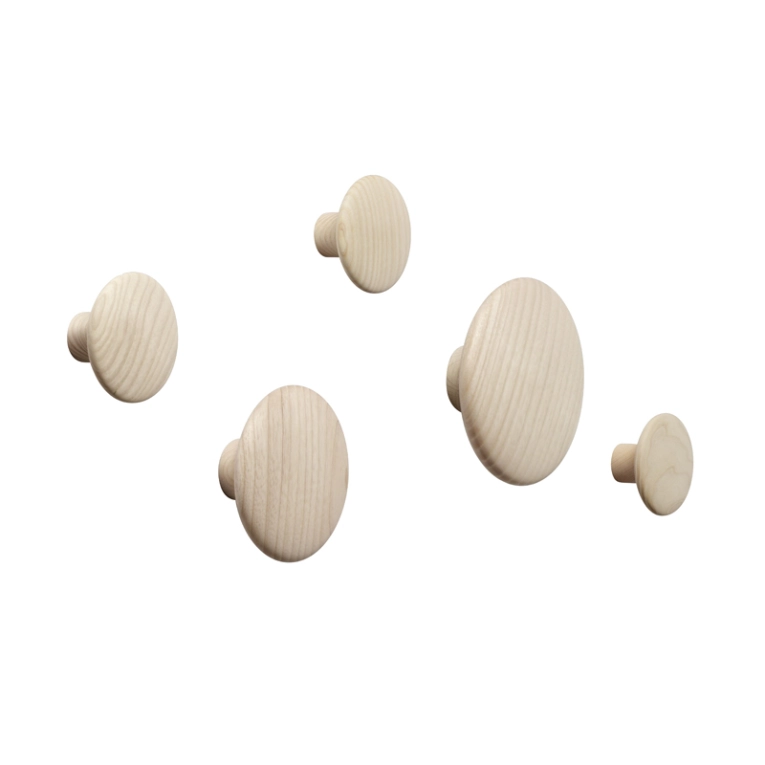 Patère Design Set de 5 patères DOTS Chêne MUUTO