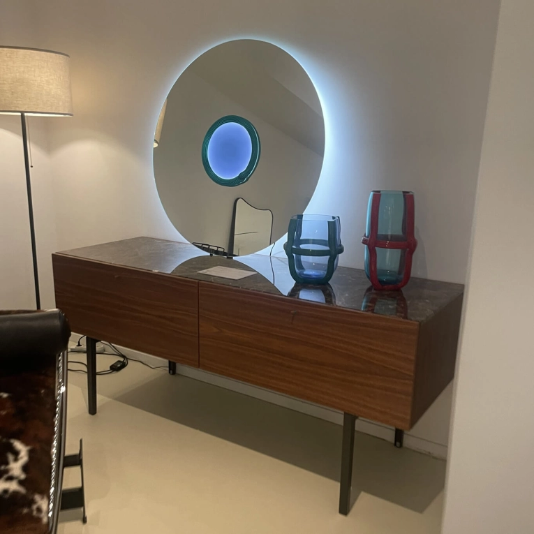 Storage Unit FLAT Emperador marble, anthracite gray CASSINA