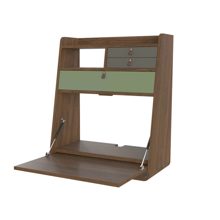 Desk GASTON Stained Oak, Sage/Dusty Green HARTO