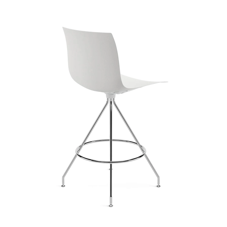 Tabouret haut CATIFA RE 46 pied central H 65 Blanc Lune ARPER